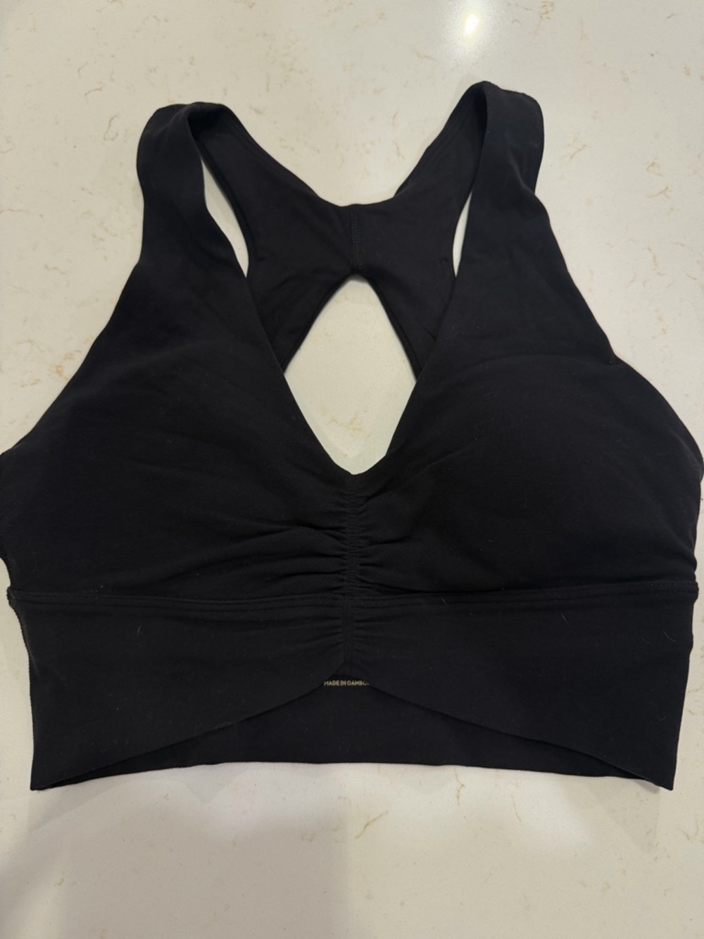 Aritzia Golden Volley Black Racerback Sports Bra